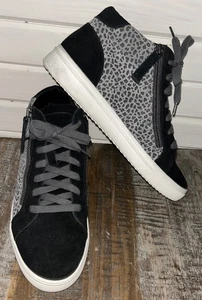 Sneaker Blondo taglia 9,5 Genesis impermeabile nero grigio ghepardo scamosciato zeppa nascosta - Foto 1 di 10