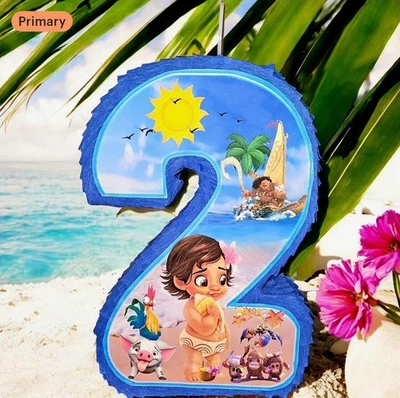 2号婴儿Moana Pinata 2号生日派对装饰 — 第 1/4 张图片