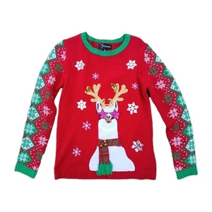 33 Degrees GIRLS XL 14/16 Christmas Holiday Sweater Llama Retails $39.95 - Picture 1 of 5