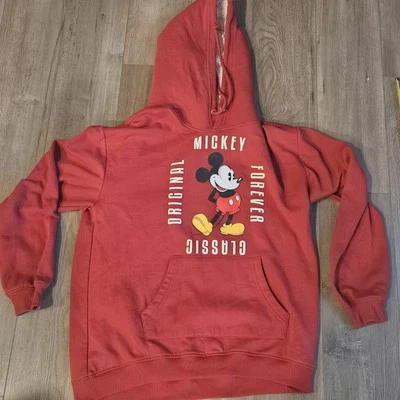 Disney Forever Mickey Mouse Classic Womens Hoodie Large (11-13) Red Sweatshirt  - Image 1 of 4