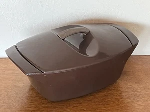 VINTAGE / Gusseisen Kochtopf emailliert LE CREUSET Design RAYMOND LOEWY braun 3,5 L - Bild 1 von 4