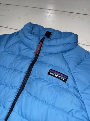 Niñas Pequeño 5-6 Patagonia Azul Plumón Suéter Puffer Chaqueta Red Plus Conchas Foto 1 de 4