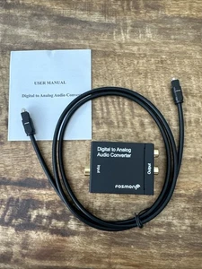 Analog to Digital Audio Converter RCA to Optical with Optical Cable Fosmon - Picture 1 of 5