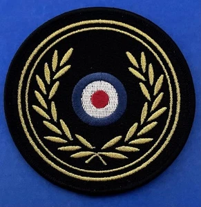 SCOOTER MOD PATCH - MOD TARGET IN LAUREL - BLACK - 90MM DIA - Picture 1 of 1