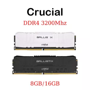 Crucial Ballistix DDR4 3200MHz 288pin DIMM Desktop Gaming Memory 8GB/16GB/32GB - Picture 1 of 9
