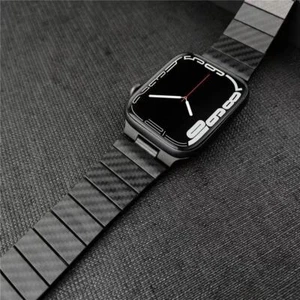 Carbon Fiber Watch Band For Apple Watch Strap Series 8 7 6 5 4 3 2 SE Ultra 49mm - Picture 1 of 10