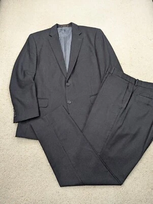 Peter Millar Suit Mens 42R 36x31 Gray Pinstripe Flannel Wool 2 Piece Jacket Pant - Image 1 of 4