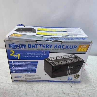 Tripp Lite INTERNET550U UPS 550VA 300W Desktop Battery Back Up Compact 120V USB - Image 1 of 3