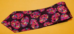 GUY LAROCHE MADE IN U.S.A. RED/BROWN/BLUE ABSTRACT DESIGN TIE - DESIGNER TIES. - Picture 1 of 3
