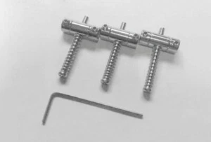 Vintage Chrome Saddle set 3 for Tele Telecaster style Guitar Ashtray Bridge - Picture 1 of 2
