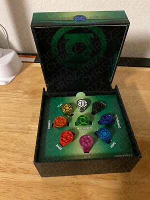 DC Comics Green Lantern All Lantern Corps Colored x9 Power Ring Metal Set ADJ - Image 1 of 3
