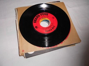 GRAND FUNK RAILROAD     BAD TIME/GOOD & EVIL  45 RPM record   NEW OLD STOCK - Imagen 1 de 2