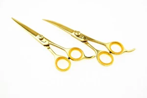 Pair of 6" Downward Pet Hairdressing Scissor & Shears for Professional Salon - Picture 1 of 8