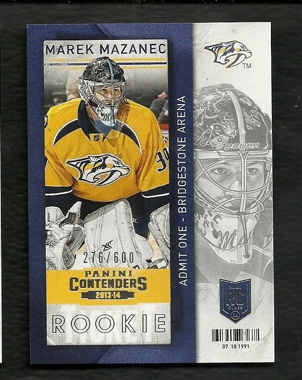 2013-14 Panini Contenders Rookie Ticket #147 MAREK MAZANEC  Serial # 276 of 600 - Image 1 of 1