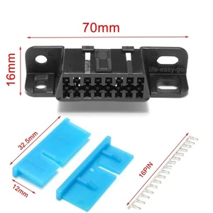 10 Universal OBD2 16Pin Female Connector OBDII Car Auto Adapter Plug Cable J1962 - Foto 1 di 3