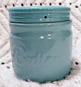 Butter Keeper Crock Light Blue SWEEJAR 2pc Porcelain Jar Shaped Embossed - Picture 1 of 7