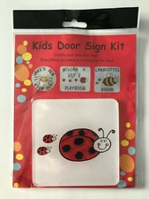 Kids Blank Acrylic Square Family of Ladybirds Bedroom Door Sign Kit