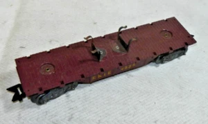 Marx 4528 Erie maroon 8 wheel Tractor Flat Car - Type G Trucks TAP - Picture 1 of 7
