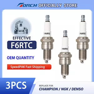 3PC F6RTC Spark Plug for NGK BPR6ES BPR6E BPR6ES11 BP6ET Denso W20EPR-U VW20 - Foto 1 di 8