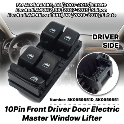 Interruptor maestro ventana eléctrica delantero izquierdo audi a4 2007-2015 q5 08-2016 8k095985 Foto 1 de 4
