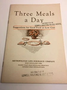METROPOLITAN LIFE INSURANCE COMPANY 1930s Three Meals a Day booklet - Picture 1 of 3