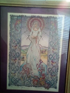 Arte Jim Fitzpatrick Paul La Diosa Gato Firmado Y Enmarcado De Colección Celta - Imagen 1 de 6