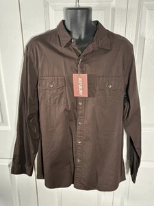 NWT Alesbury Jacket Brown Military Shirt Jacket Button Up Men’s Size Large - Picture 1 of 7