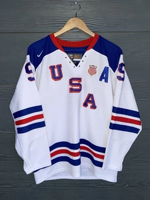 Vtg Nike Olympic Hockey USA Zach Parise #9 Ass.Capt. Jersey Men Size 2XL Strap - Image 1 of 4