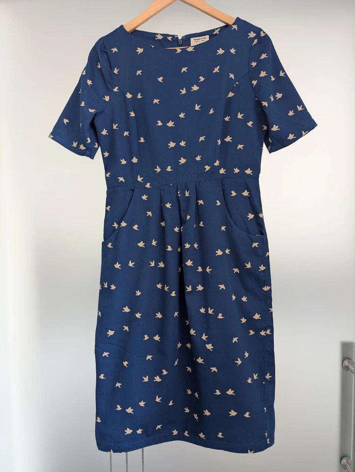 *NEU / UNGETRAGEN*  blaues Kleid von People Tree, Bio-Baumwolle, Größe: 40 (EU) - Bild 1 von 4