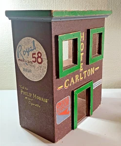 15 Zoll handgefertigte Volkskunst Carlton Hotel (MN) Eisenbahn? Deko mit Royal 58 Bier - Bild 1 von 7