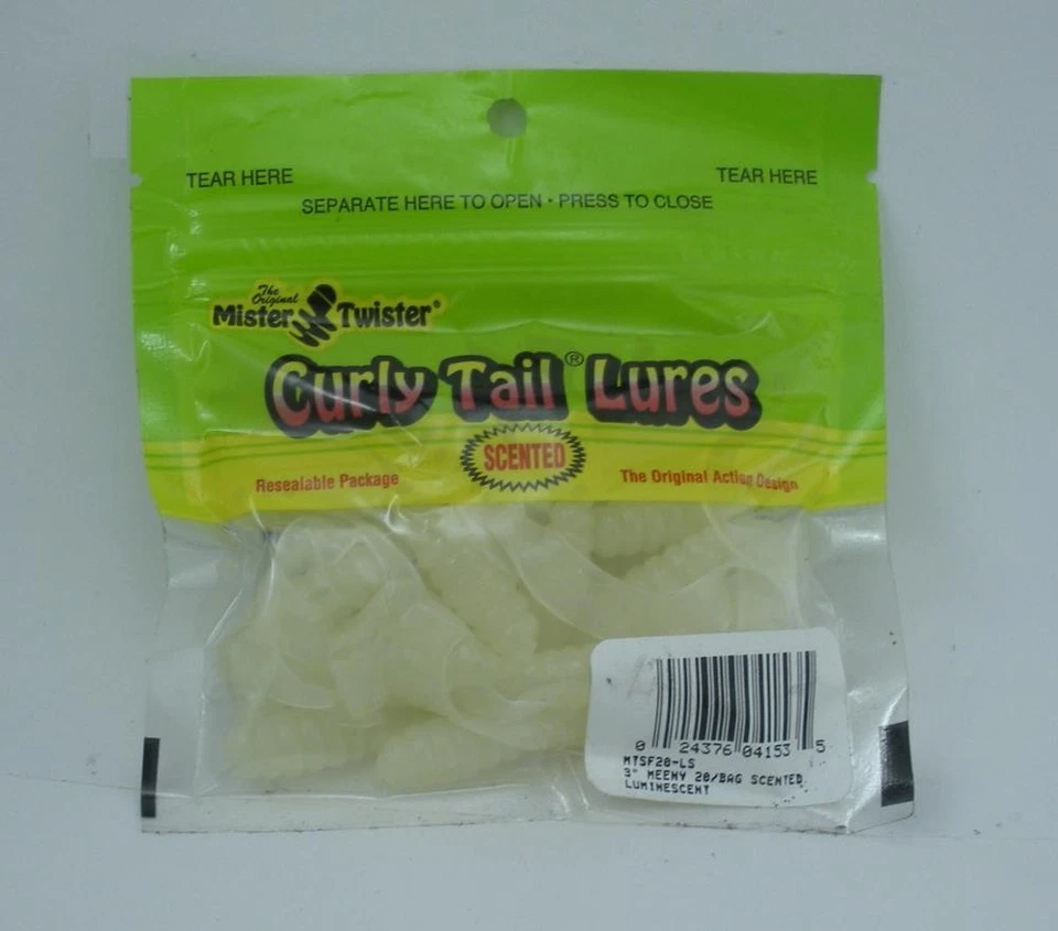 Mister Twister MTSF20-LS 3" Twister Meeny Grub Luminous 20CT Foto 1 de 1