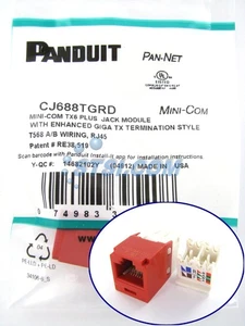 Módulo conector minicom GENIUNE Panduit CJ688TGRD Cat6, rojo ~STSI - Imagen 1 de 3