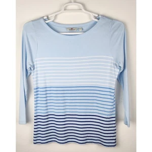 Vineyard Vines Women's Large Lightweight Blue Striped Sweater - Picture 1 of 8