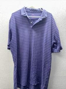 Peter Millar Polo Shirt Mens XL Purple Blue Stripe Seaside Wash Golf X-Large - Picture 1 of 13