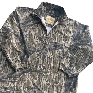 Vintage Mossy Oak Treestand Camouflage 1/4 Zip Sweatshirt Size Medium Y2K - Imagen 1 de 12