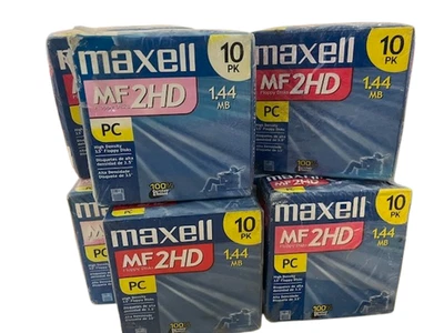 (Lote 9) Nuevo Paquete de 10 Disquetes Maxell 2.5" 1.44MB 90 Discos Formateados IBM Foto 1 de 2