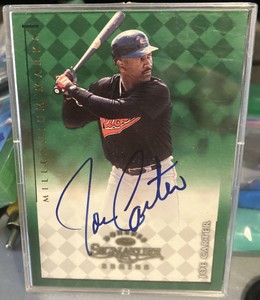 1998 Donruss Signature Series Auto Millennium Marks /1000 Joe Carter Auto