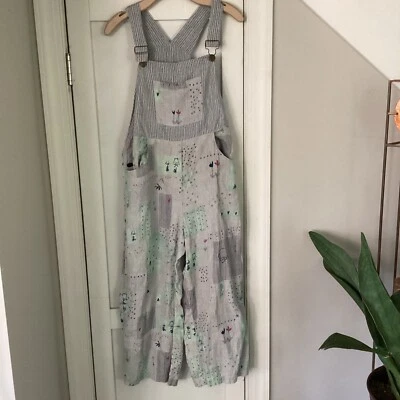 Vintage Carol Anderson California Gardening Pattern Overalls 100% Linen Sz M - Image 1 of 4