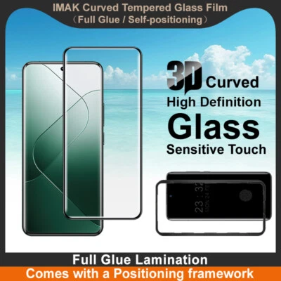 Protector de pantalla de vidrio templado pegamento completo curvo imak 3D para XiaoMi 14 Ultra Foto 1 de 4