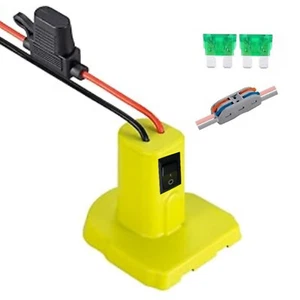 Power Wheel Adapter for Ryobi 18V Battery with 30A Fuse & Wire terminals&Switch - Picture 1 of 9