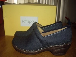 NIB Womens Size 11W Softspots Larissa Clog Slip On Shoes Denim Blue Dark - Picture 1 of 5
