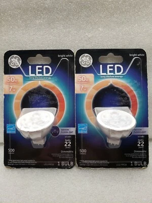 GE LED 7W Long Life Low Energy Indoor Floodlight 500 Lumens 50W 2 Pack - Image 1 of 3
