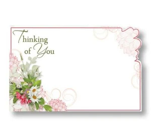 Tarjeta de recinto de flores Thinking of You #63 2 1/4"" X 3 1/2 suministro de regalo paquete de 50 - Imagen 1 de 1