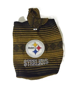 Pittsburgh Steelers Black & Yellow Woven Bag Backpack 15*15 - Picture 1 of 9
