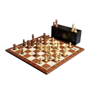 The Championship Series Chess Set, Box, & Board Combination - Golden Rosewood - Picture 1 of 12