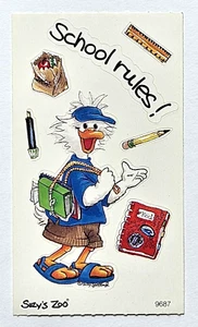 Vintage Suzy's Zoo Sticker Mod SCHOOL RULES! Jack Quacker Duck w/Supplies 9687 - Picture 1 of 1