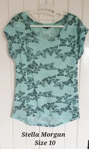 Stella Morgan Butterfly Top, Mint Green, Size 10 - Picture 1 of 1