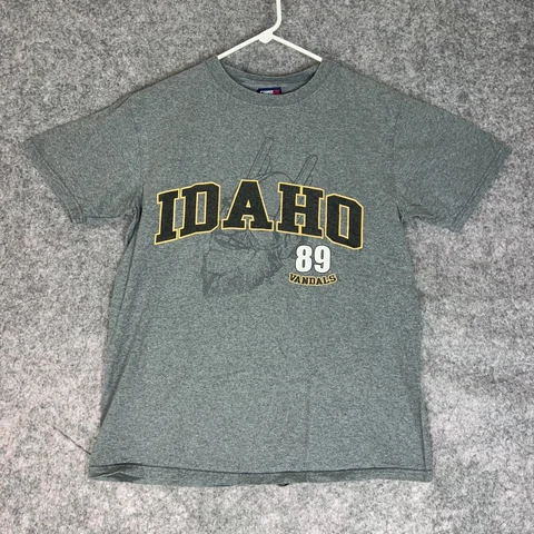 Idaho Vandals Mens Shirt Medium Gray Black Short Sleeve NCAA Basketball College Cover