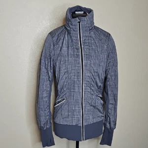 Lululemon 6 Run Back On Track Jacket Coal Pink Shale Stripe Rain Resistant - Picture 1 of 15