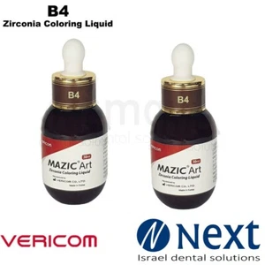 LOTX2 Dental lab sintered zirconia shade color liquid 30ml Mazic Art Vericom B4 - Picture 1 of 3